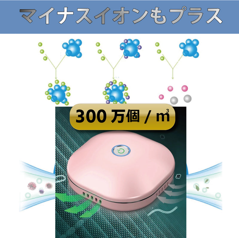 フィルター交換不要 コンパクト 送料無料 オゾン 空気清浄機 mマイナスイオン 充電 清浄器 消臭機 ウィルス対策 ペット ミニトイレ脱臭 空気清浄 小型 オゾン発生器 殺菌 静音 省エネ 花粉 除菌 携帯 ポータブル おすすめ モバイル コロナ 感染 対策 助成金 車 接客業