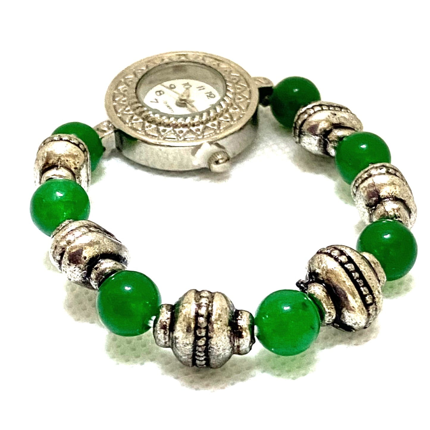 クーポン オリジナル ハンドメイド デザイン 天然石 パワーストーン ガーネット アンティーク調 ビーズ ブレスレット 腕時計 ウオッチ ヒスイ 翡翠 Jade レディース 時計 おしゃれ 手作り ギフト プレゼントかわいい 30代 女の子お歳暮