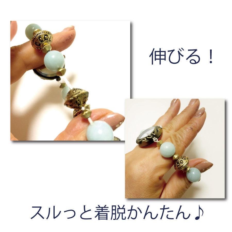 クーポン天然石 パワーストーン ブレスレット 腕時計 ハンドメイド 手作り ウオッチ アンティーク調 オリジナル デザイン ビーズ 石 オニキス ローズクオーツ 水晶 クオーツ 時計 シルバー