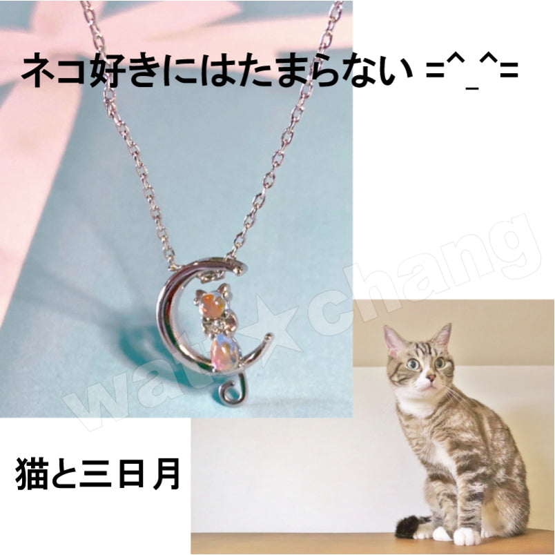 猫 ネコ シルバー 925 ネックレス スターリングシルバー ムーンストーン キャット ペンダント チェーン レディース ジュエリー アクセサリー silver sterling cat ねこ 天然石 月 ギフト かわいい きれい おしゃれ 彼女 妻 プレゼント 女性 誕生日