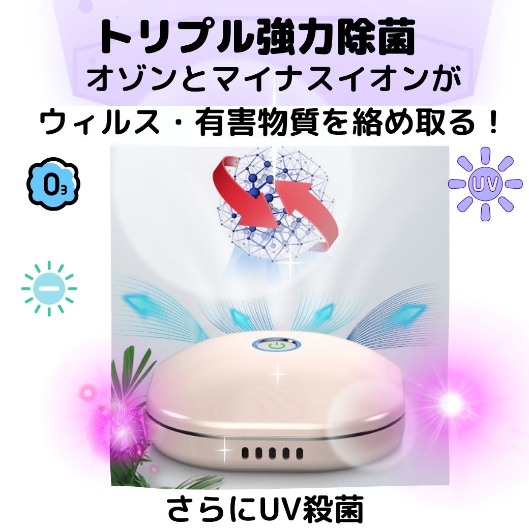 お得 100個 業務用 フィルター交換不要 コンパクト オゾン マイナスイオン W効果 空気清浄機 充電式 清浄機 消臭 ウィルス対策 ペット ミニ トイレ 脱臭 空気清浄 小型 オゾン発生器 殺菌 静音 省エネ 花粉 除菌 携帯 ポータブル おすすめ モバイル まん防 コロナ 補助金