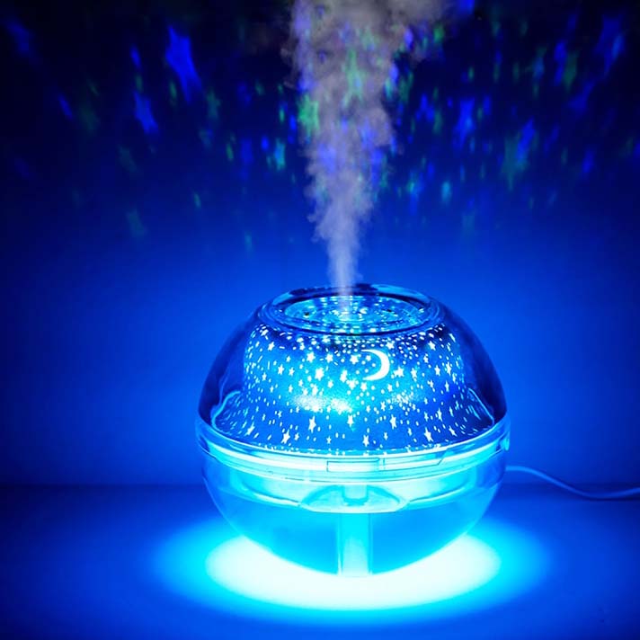 クーポン有 セール星空お星様キラキラプロジェクターUSB超音波加湿器 humiditor 軽量 ポータブル 旅行 予防に 美肌 乾燥対策 ストレス ギフト 人気