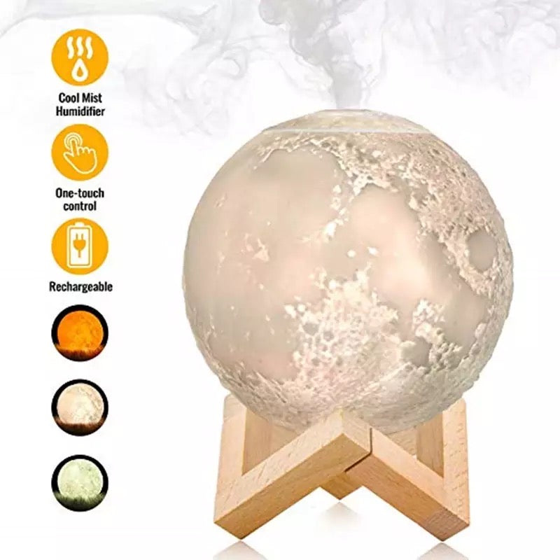 クーポン有 セール クーポン お月様 3Dムーンナイトライト月のUSBアロマディフューザー加湿器 Luna ルナランプhumiditor 軽量 ポータブル 予防に 美肌 乾燥対策 ストレス 天体観測 ギフト 人気