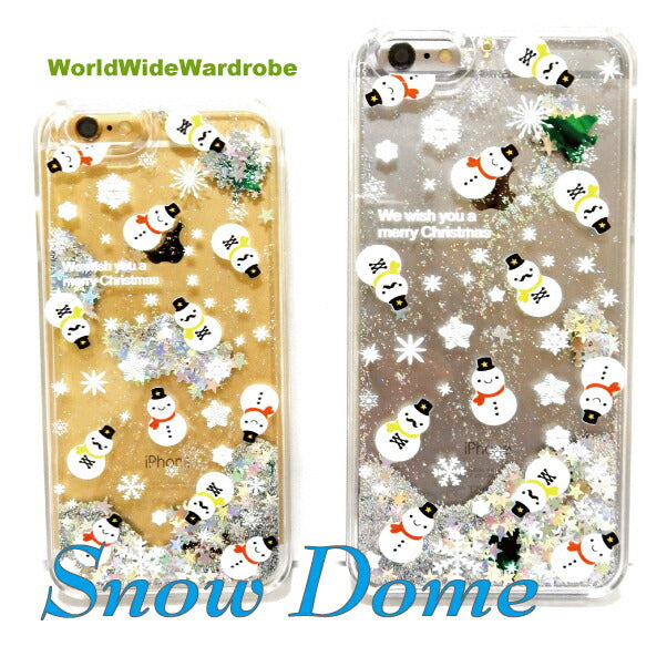 クーポン 液体入り雪だるまスノードームiPhone6 6s,アイフォン6Plus用クリアカバージャケットケー ス ギフト 人気