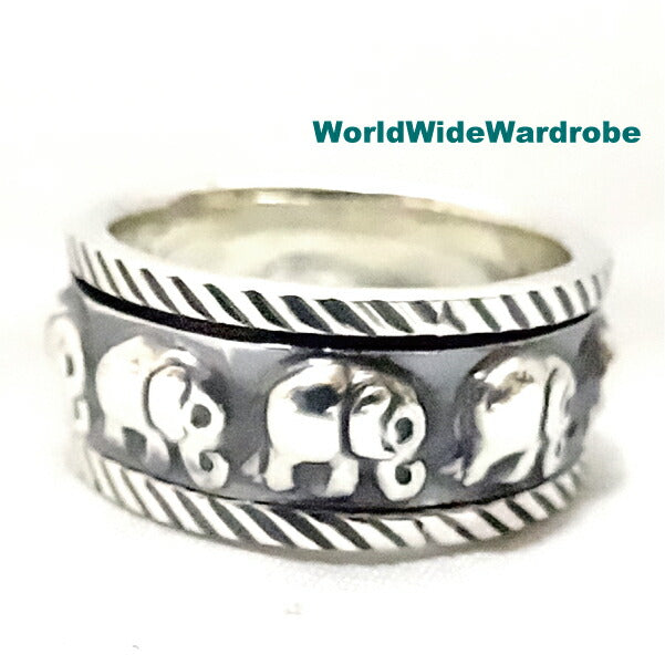 クーポン有 セールぐるぐる回る!象ぞうさんエレファント柄Silverシルバー925銀製リング指輪ELEPHANTRING