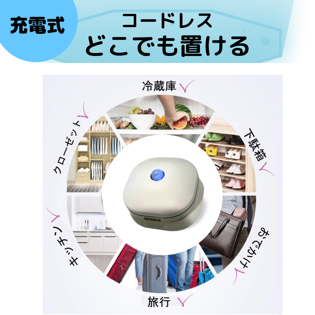 セール クーポン フィルター交換不要 コンパクト 送料無料 家庭用 オゾン 充電式 空気清 消臭機 ウィルス 感染症 対策 ペット ミニ トイレ 脱臭 小型 オゾン発生器 殺菌 静音 省エネ 花粉 除菌 携帯 ポータブル おすすめ モバイル まん防 Go To 低濃度 安全