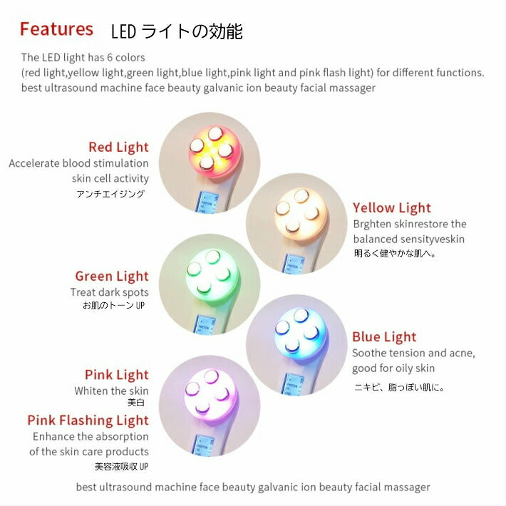 送料無料 自宅 LED 光エステ 家庭用 美顔器 １台５役 EMS